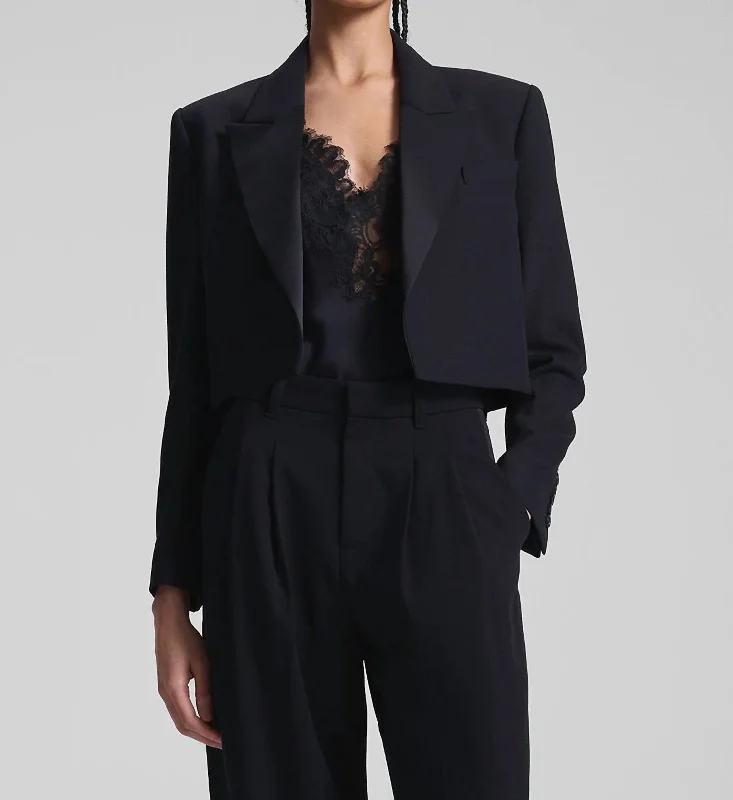 Luxurious fabrics and modern designs for women   Anderson Tux Jacket In Black