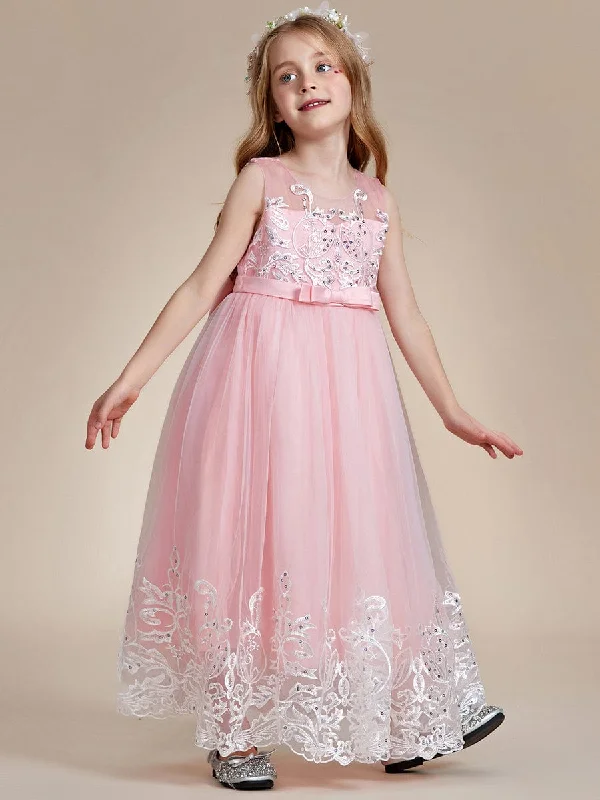 Dress to impress with elegant women’s wear Gorgeous Applique Princess Dress for Flower Girl with Bowknot Dress to impress with elegant women’s wear Gorgeous Applique Princess Dress for Flower Girl with Bowknot