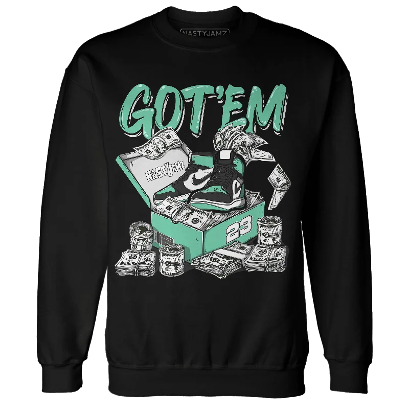 NastyJamz High OG Green Glow 1s Sweatshirt Match Dollar Sneaker Box