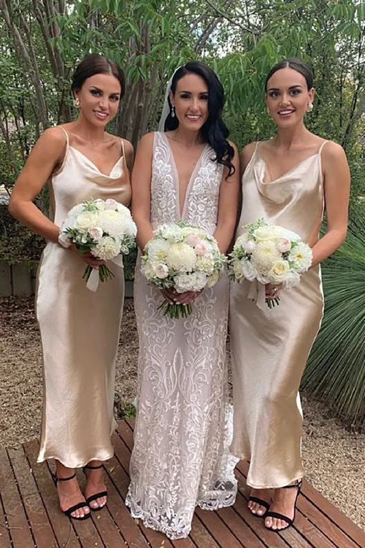 Casual outfits that elevate your style   Mermaid Spaghetti Straps Blush Simple Bridesmaid Dress
