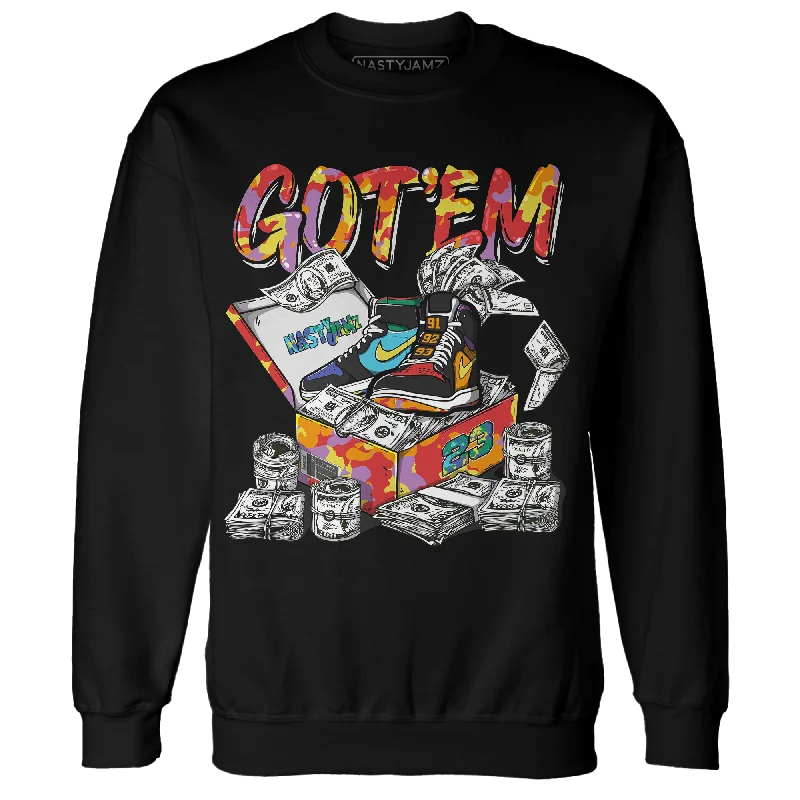 NastyJamz Mid GS Six Championships 1s Sweatshirt Match Dollar Sneaker Box