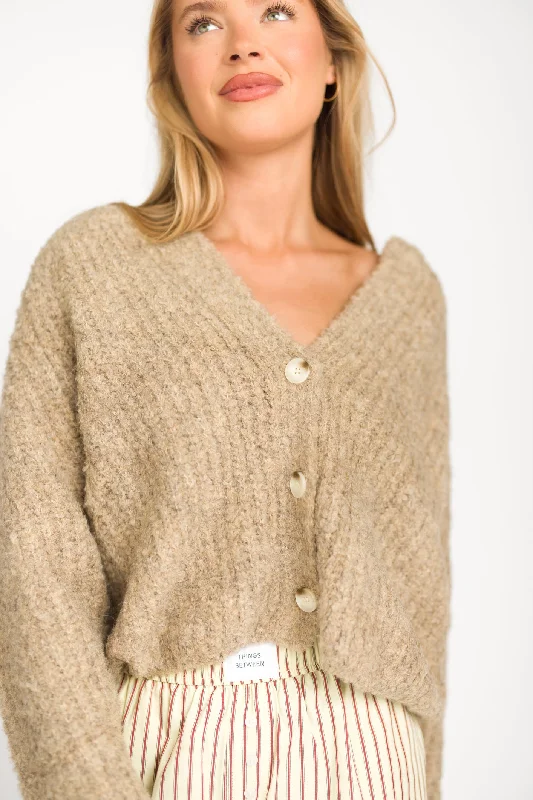 Express your style with fashionable women’s clothing   Kimmy Knit Cropped Cardigan in Natural