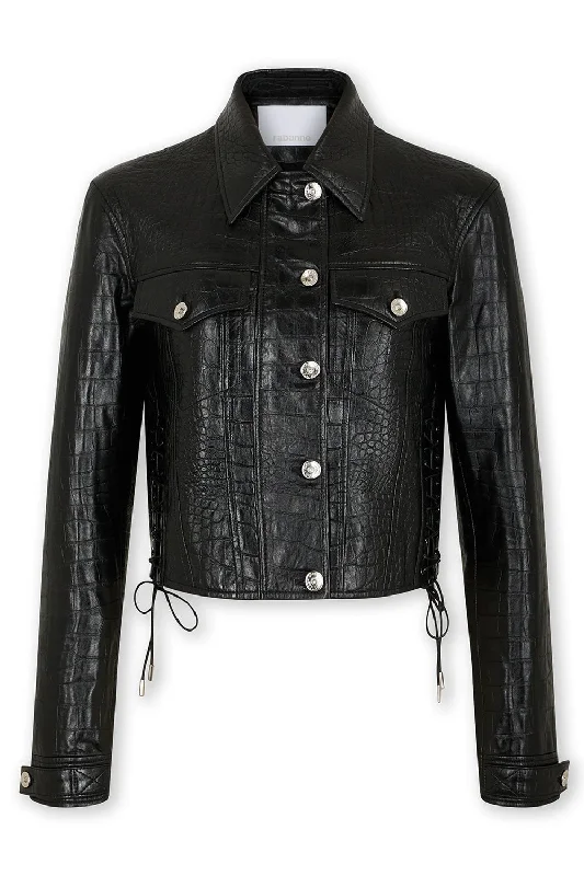 Curated collections of sophisticated women’s wear   Embossed Crop Jacket