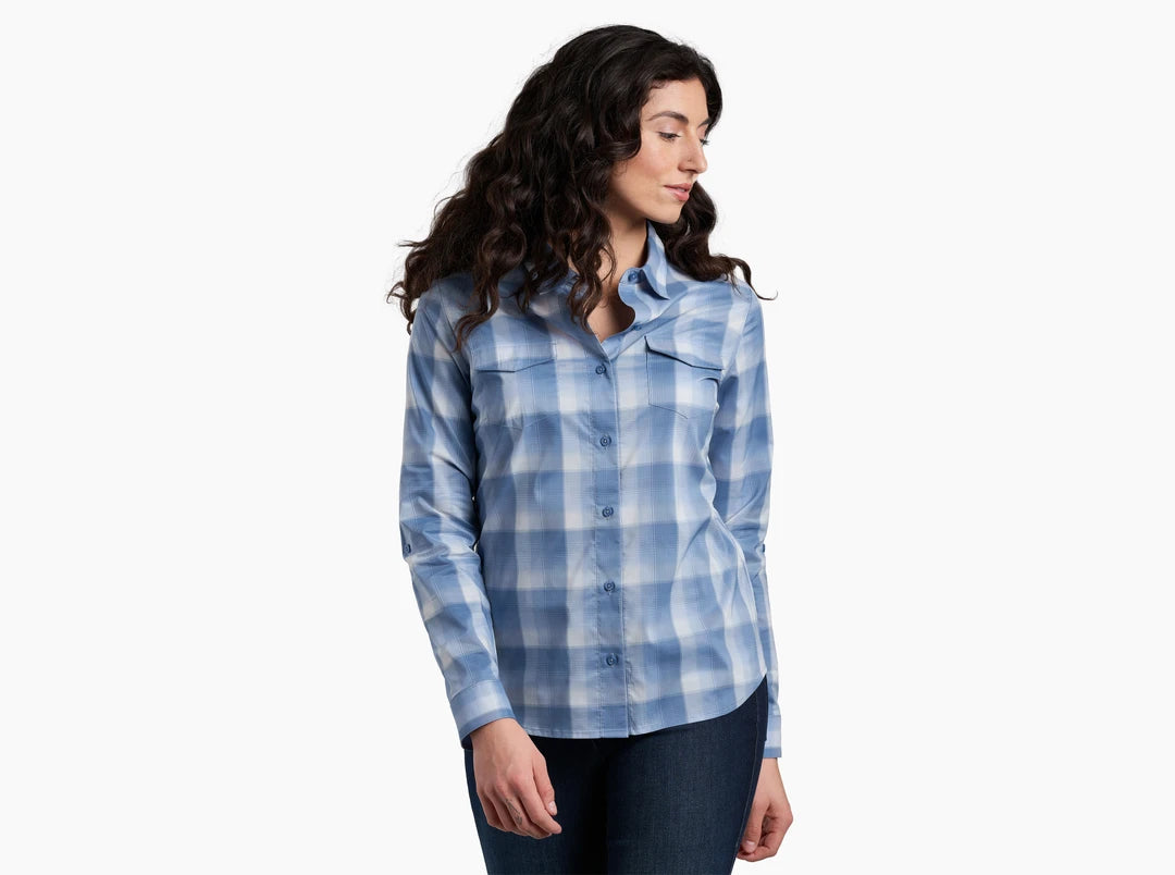 Women's Kamp Long Sleeve  - Vista Blue Plaid