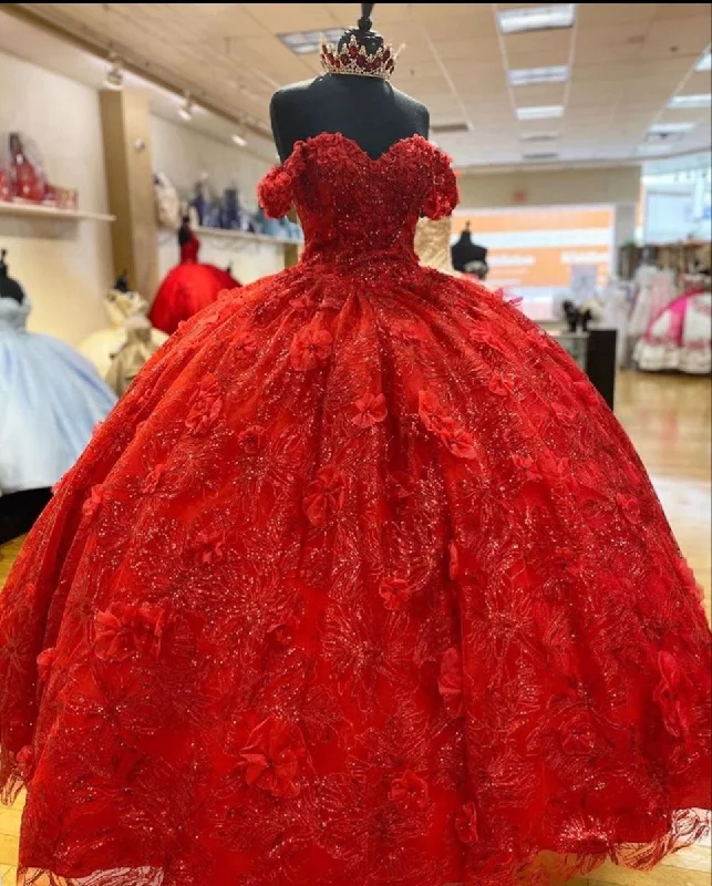 Stylish plus-size clothing for women   Elegant red Ball Gown Quinceanera prom Dress For Sweet 16    cg19730